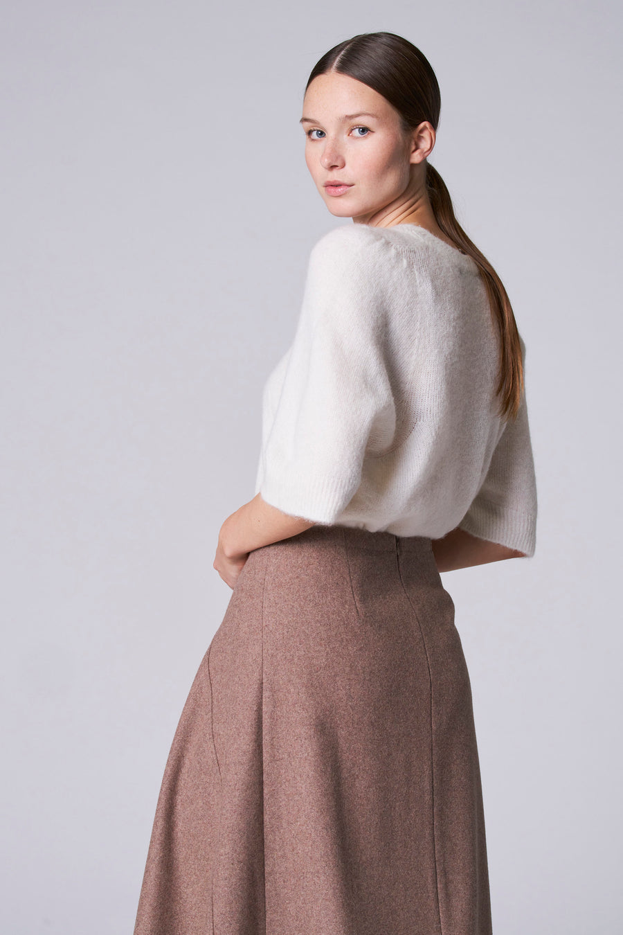 Pull met ronde hals - wit - Astrid Black Label