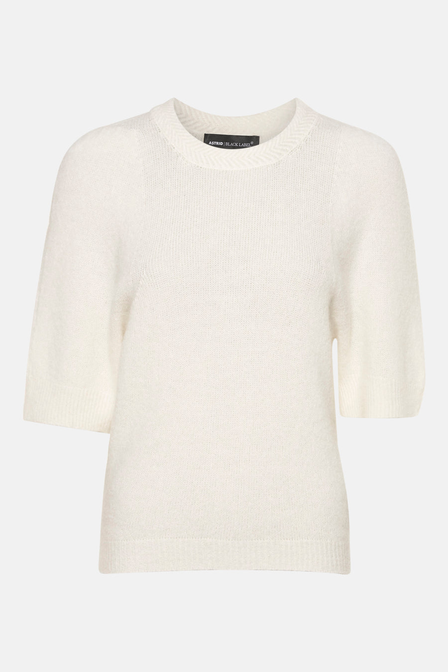 Pull met ronde hals - wit - Astrid Black Label