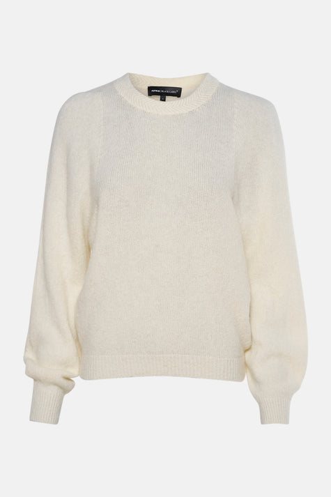Pull met ronde hals - ecru