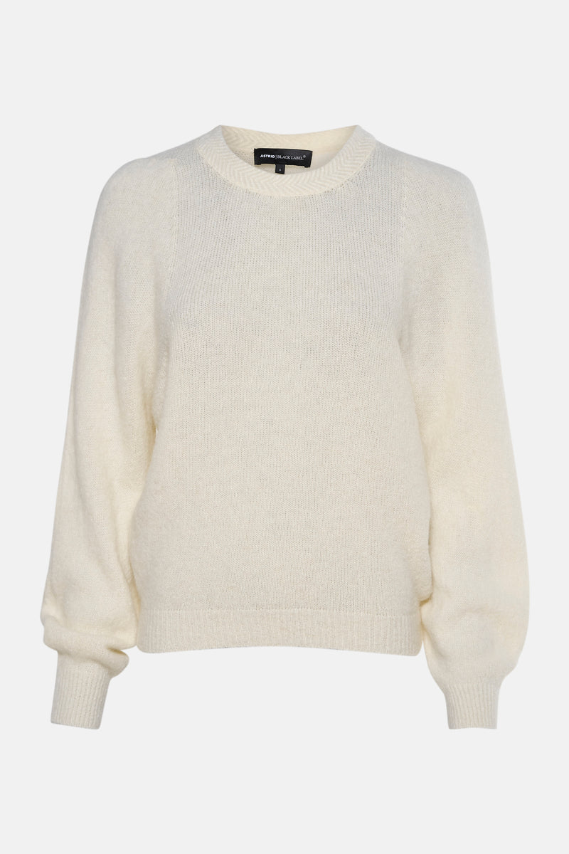 Pull met ronde hals - ecru