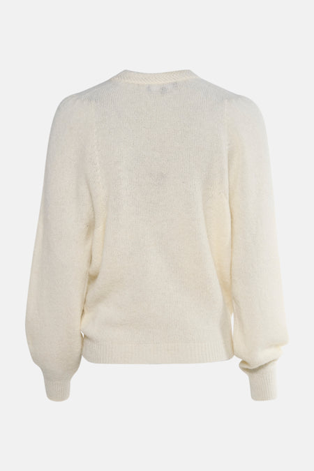 Pull met ronde hals - ecru