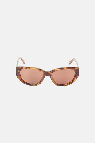 Lunettes de soleil orange Astrid Black Label, avec une monture marron et le logo de la marque sur la branche.