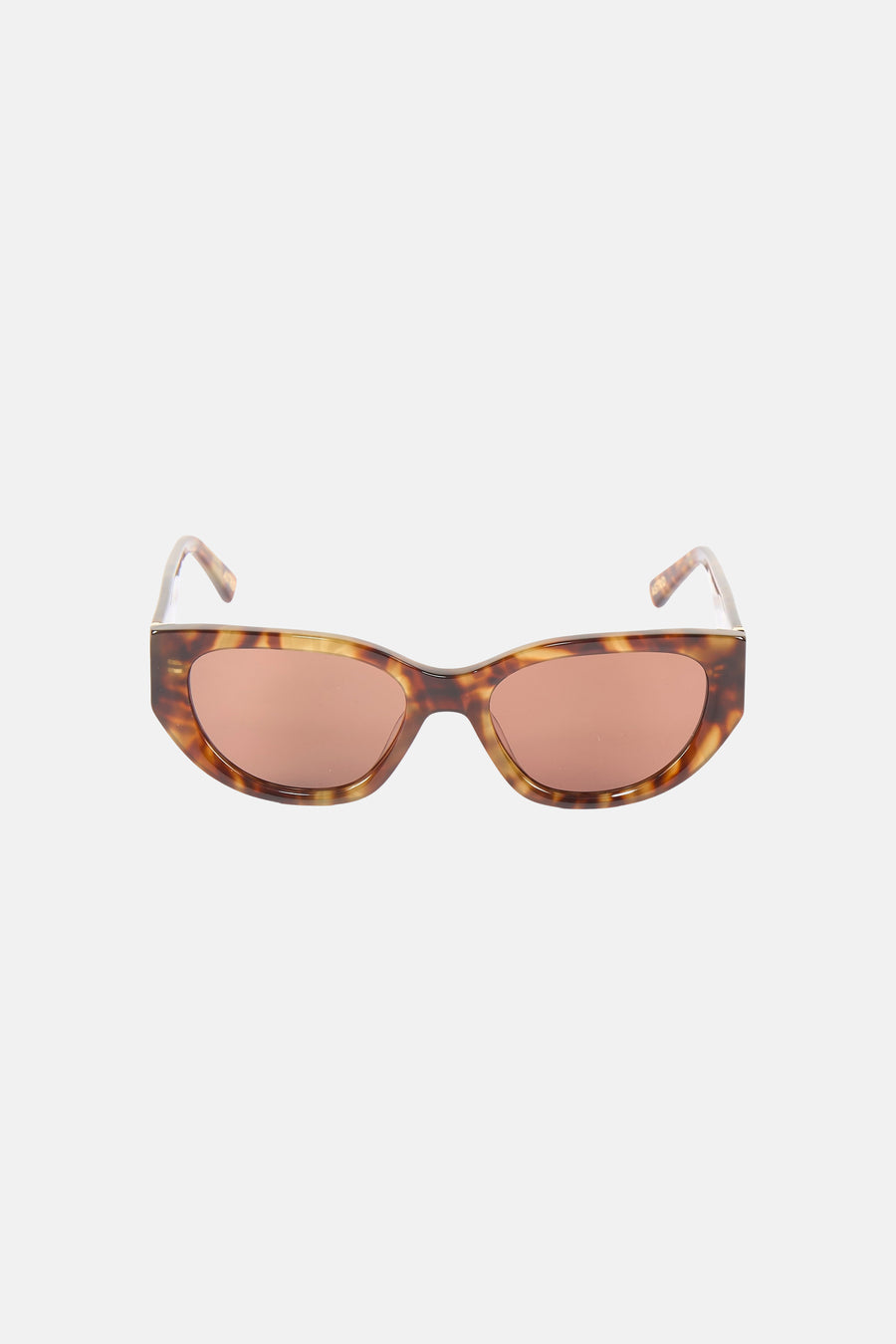 Lunettes de soleil orange Astrid Black Label, avec une monture marron et le logo de la marque sur la branche.