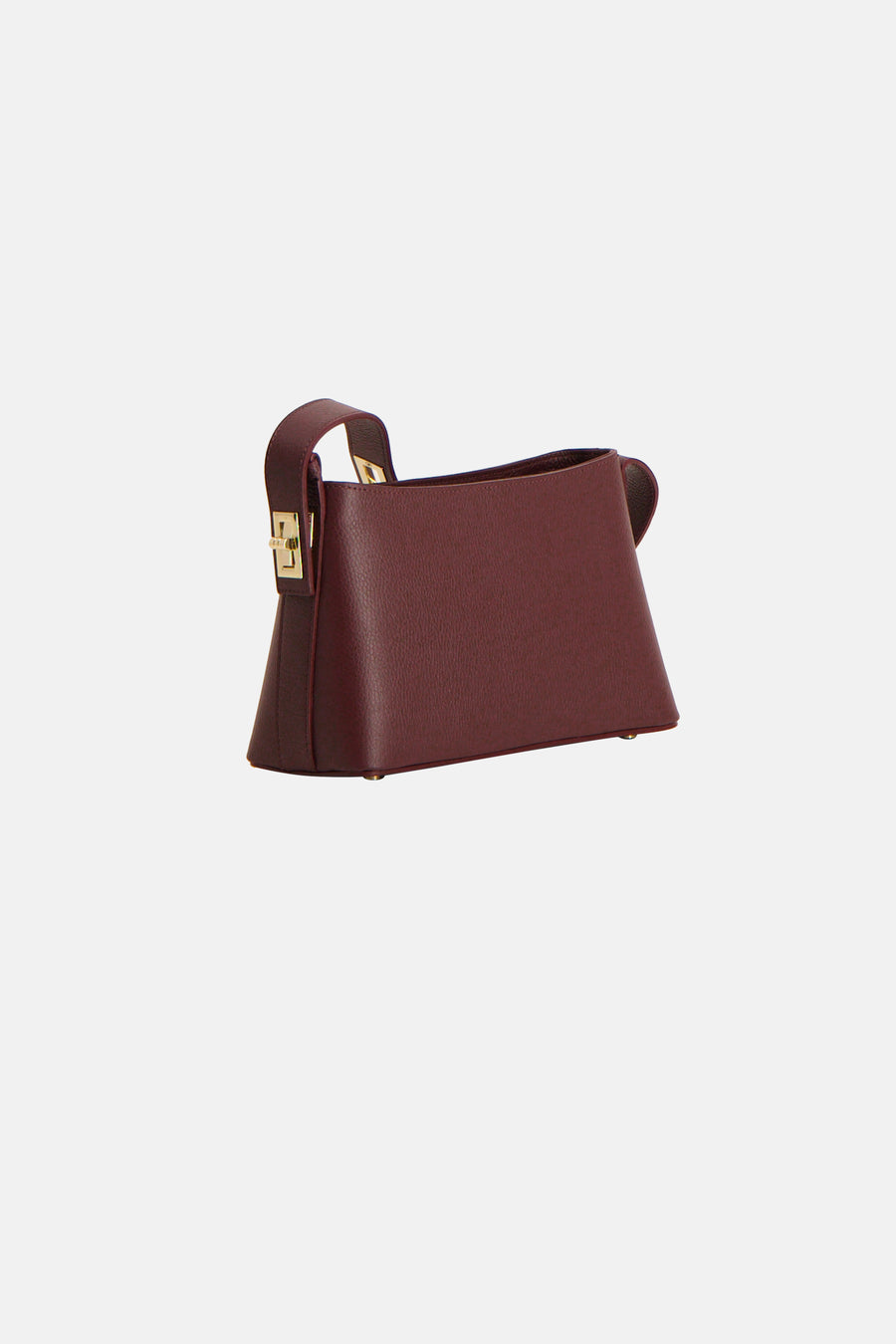 Sac à bandoulière Bordeaux d'Astrid Black Label avec fermeture dorée et texture subtile.