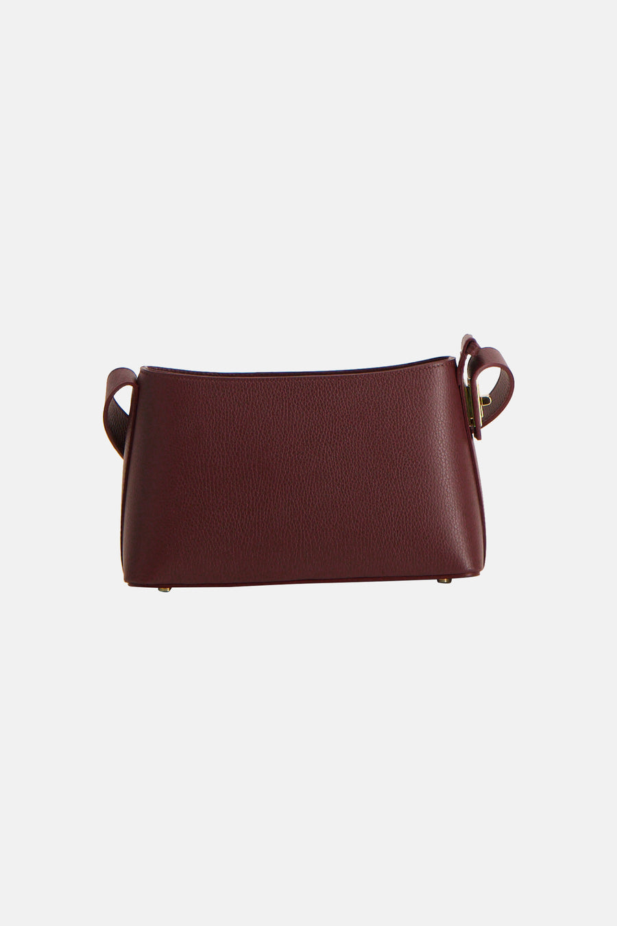 Bordeaux schoudertas van Astrid Black Label, met goudkleurige details en een subtiele korreltextuur.