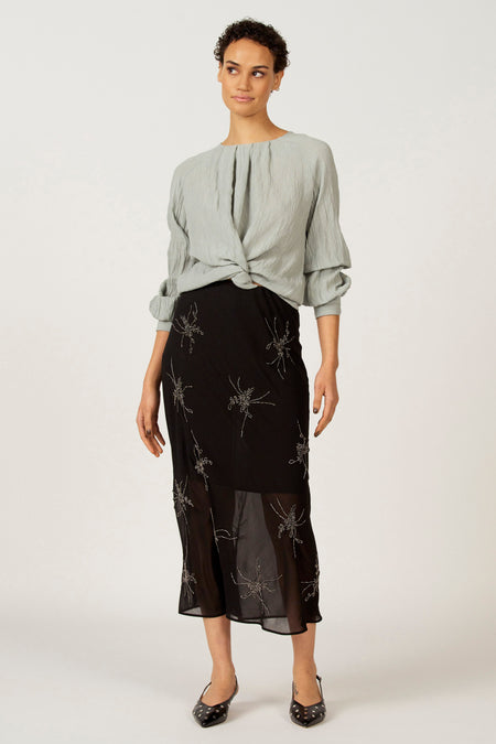 Blouse met lange mouwen - blauw