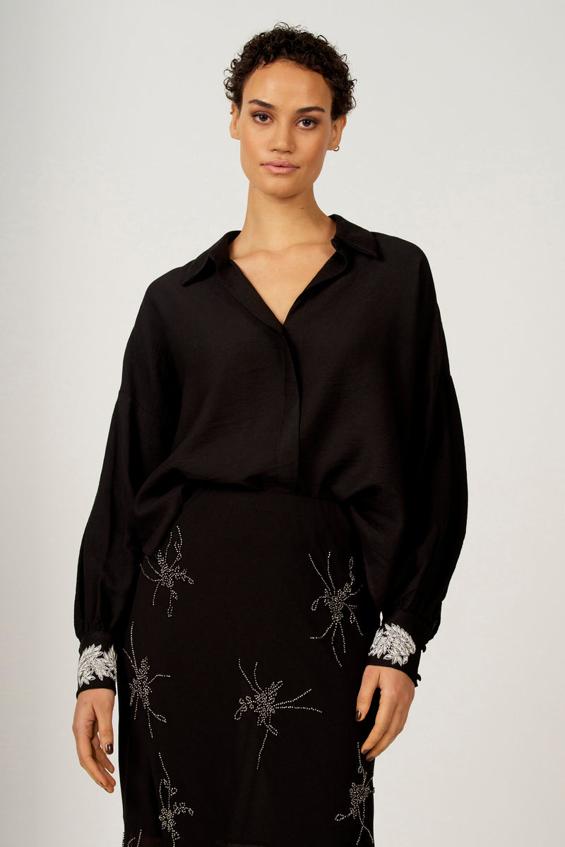 Hemd met lange mouwen - zwart