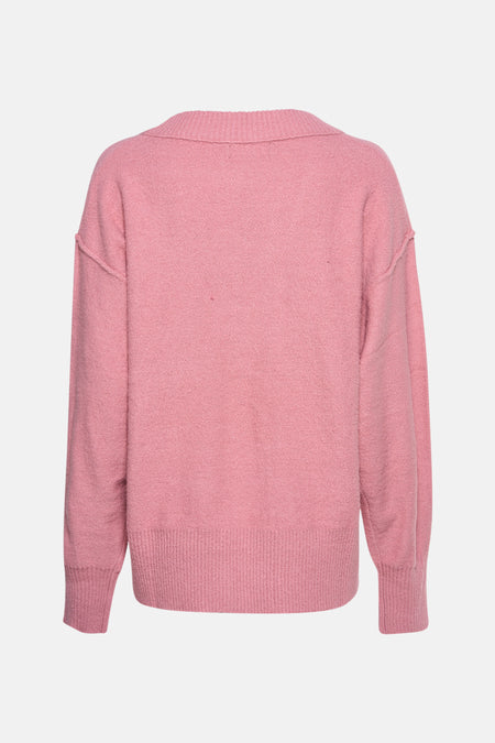Pull met V-hals - roze