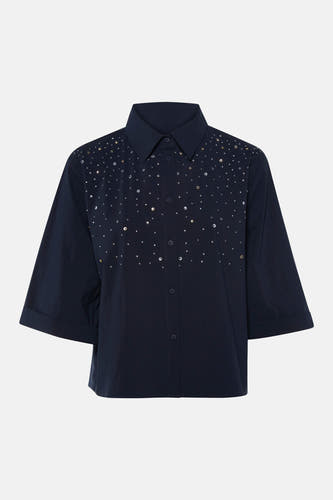 Blouse met 3/4 mouw - blauw