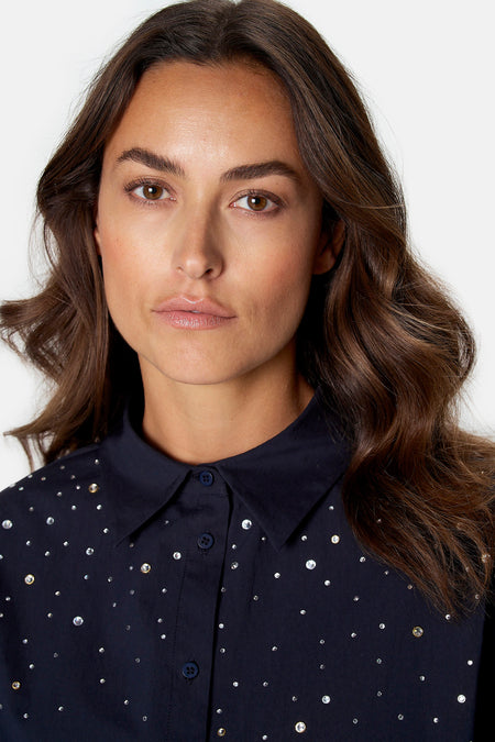 Blouse à manches 3/4 - bleu