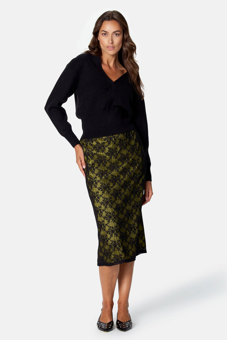Pull V-hals - zwart