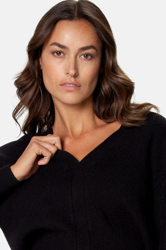 Pull V-hals - zwart