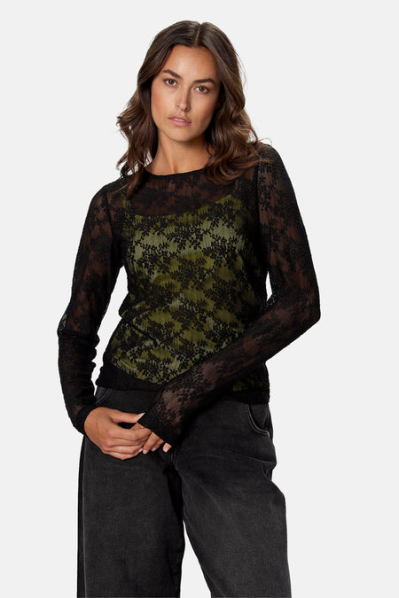 Blouse met lange mouwen - zwart