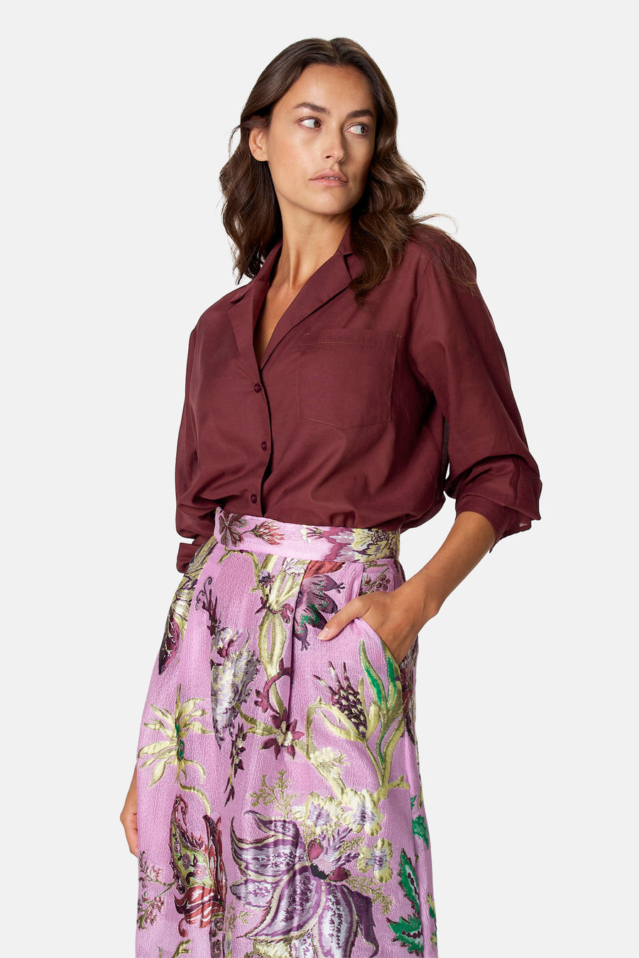 Blouse à manches longues - rouge