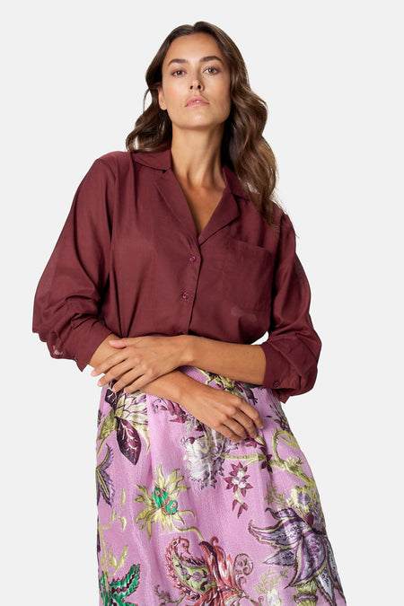 Blouse met lange mouwen - rood