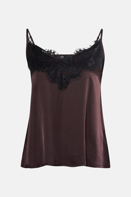 Blouse met korte mouwen - bruin