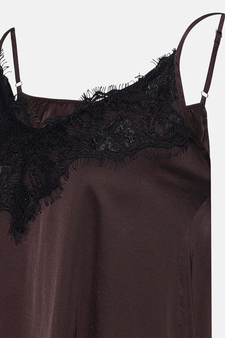 Blouse met korte mouwen - bruin