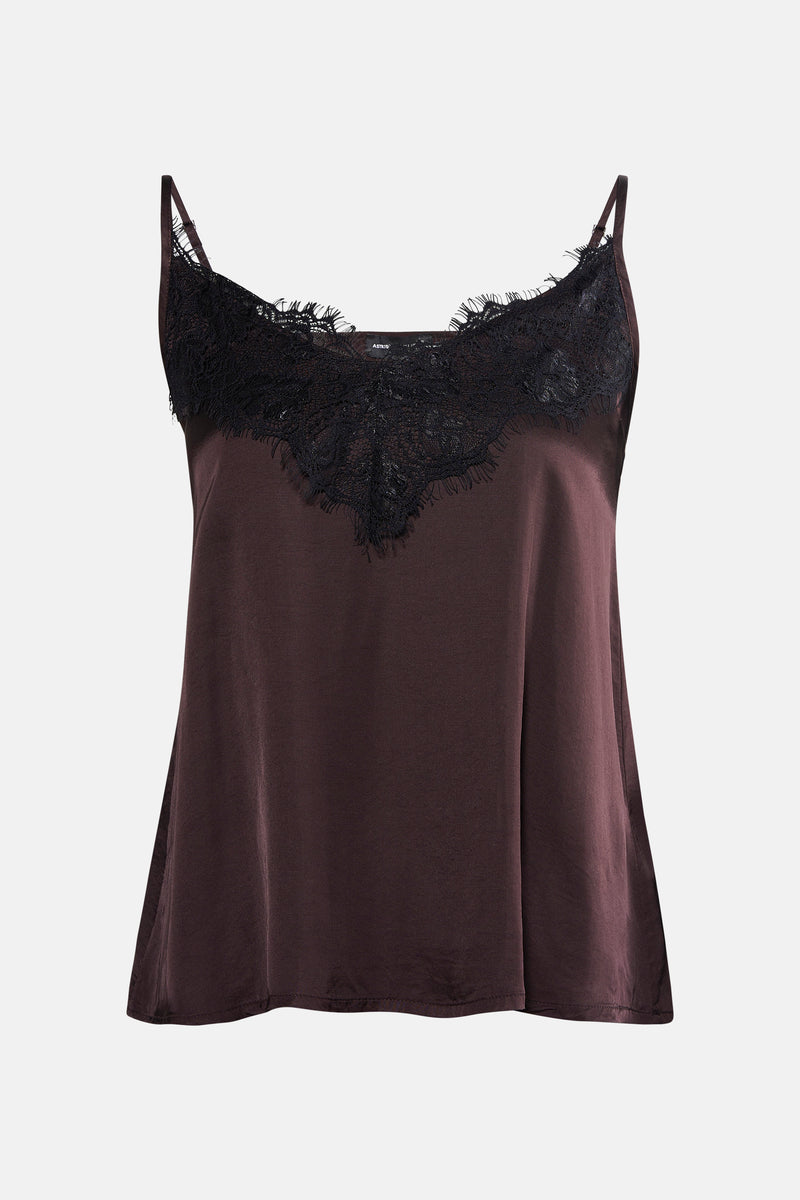 Blouse met korte mouwen - bruin