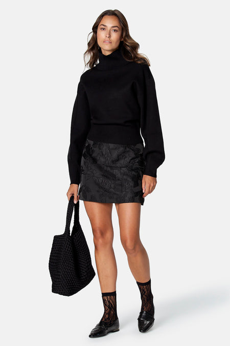 Pull met rolkraag - zwart