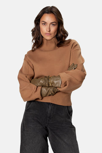 Pull à col roulant - beige