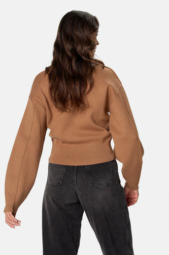 Pull à col roulant - beige