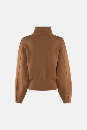 Pull met rolkraag - beige