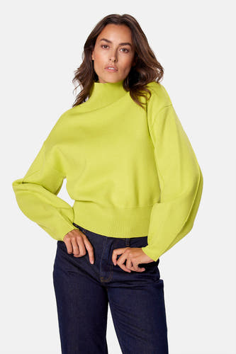 Pull à col roulant - vert