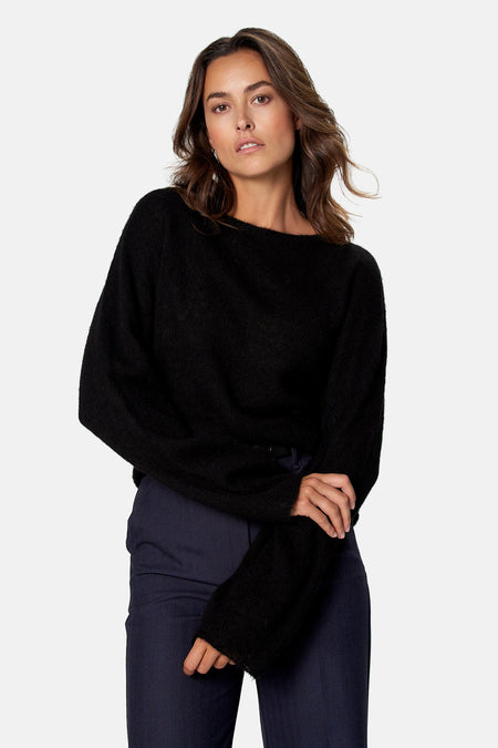 Pull O-hals - zwart