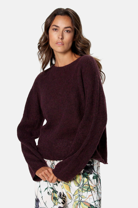 Pull O-hals - Bordeaux