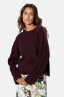 Pull col O - Bordeaux