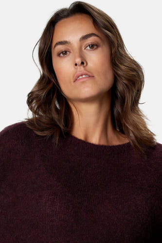Pull col O - Bordeaux