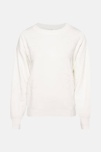 Pull met ronde hals - wit