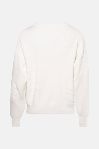 Pull met ronde hals - wit