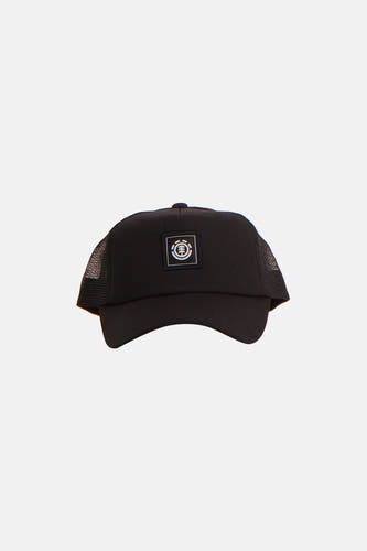 Casquette noire d'ELEMENT, avec des détails en mesh à l'arrière et une fermeture réglable.