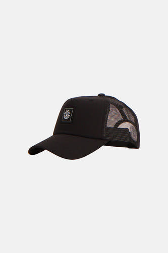 Casquette noire d'ELEMENT, avec une partie arrière en mesh et un patch logo à l'avant.