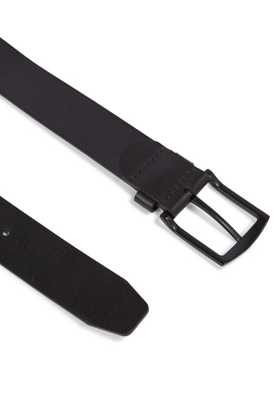 Ceinture noire de TOMMY JEANS avec boucle argentée.