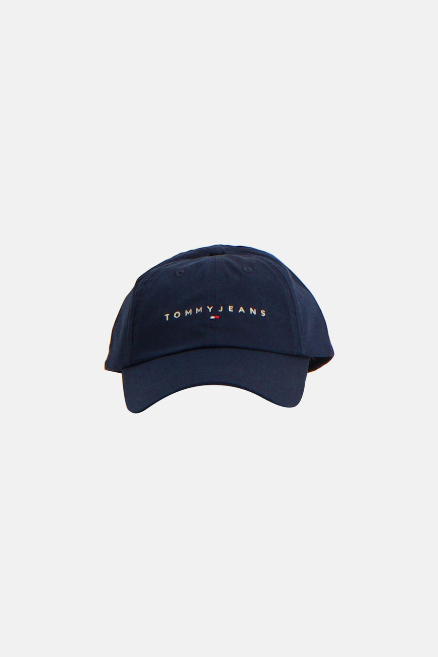 Blauwe pet van TOMMY JEANS met een geborduurd logo op de voorkant.
