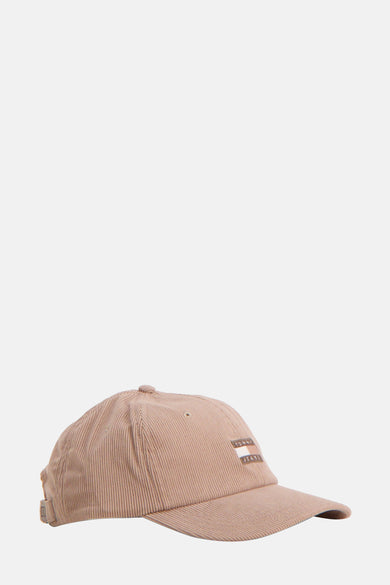 Beige pet van TOMMY JEANS, van corduroy stof met het logo op de voorkant.