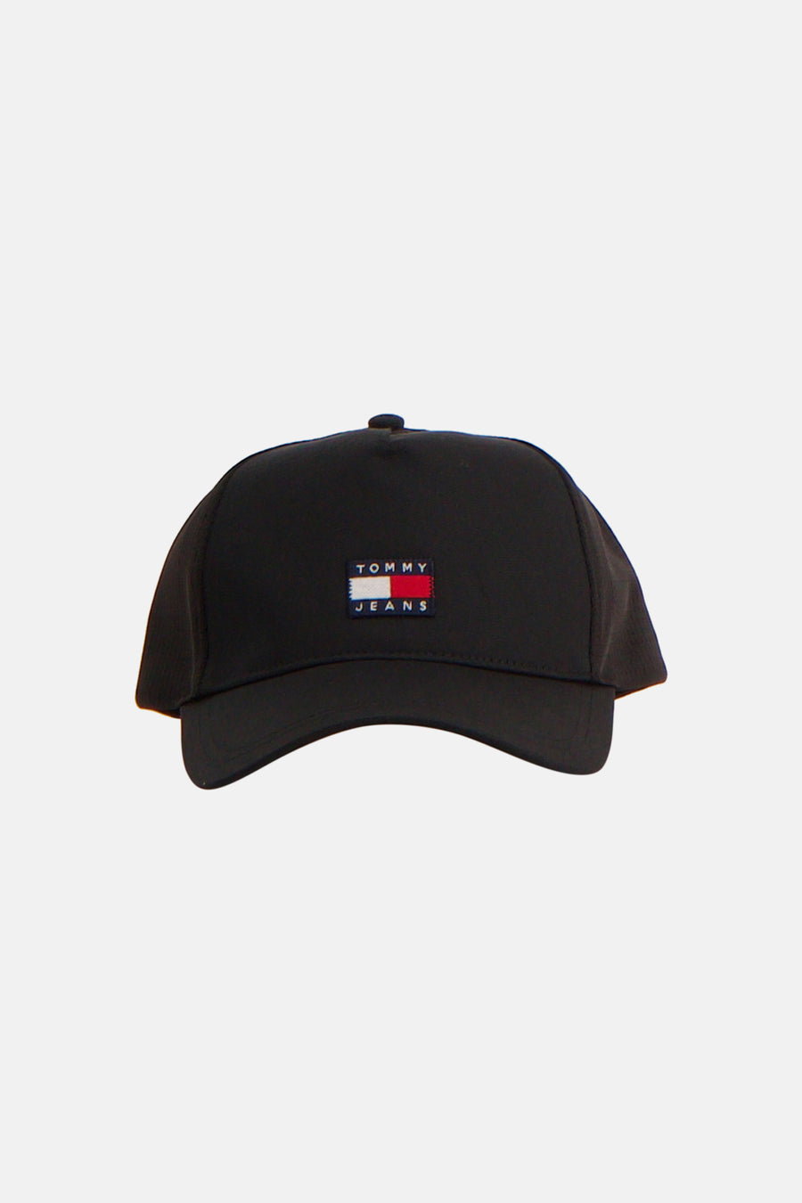 Zwarte pet van Tommy Jeans met geborduurd logo.