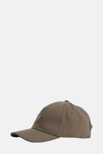 Kaki pet van Guess met een klein driehoekig merklogo op de voorkant.
