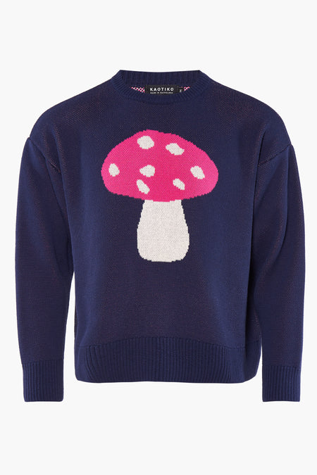 Pull met ronde hals - blauw