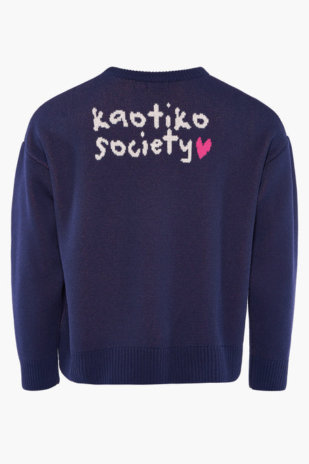 Pull met ronde hals - blauw