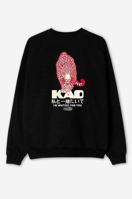 Sweater met ronde hals Zwart - KAOTIKO