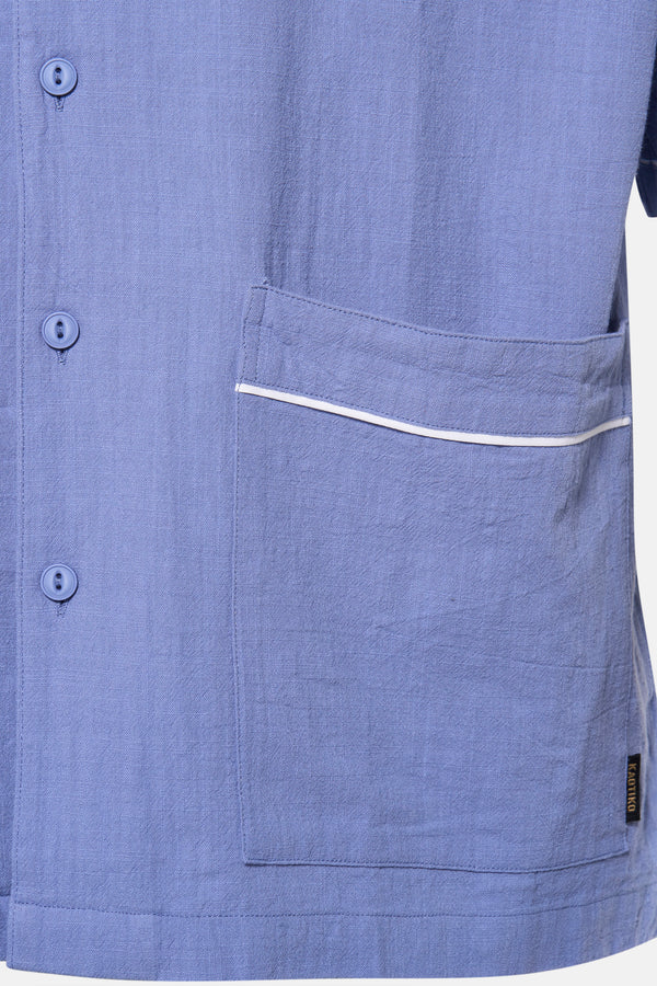 Chemise (manches courtes) Bleu - KAOTIKO