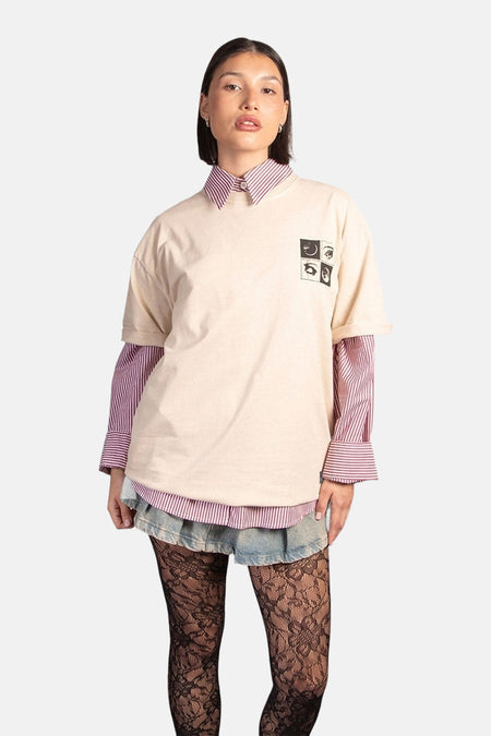 T-shirt met korte mouwen - Beige