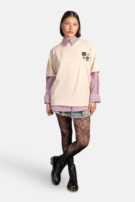 T-shirt met korte mouwen - Beige