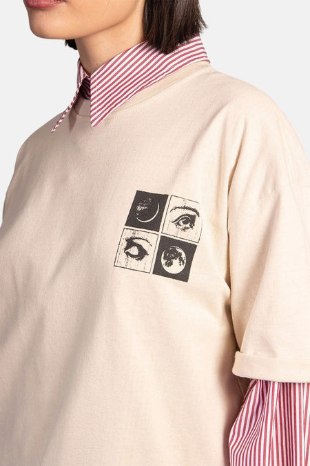 T-shirt met korte mouwen - Beige