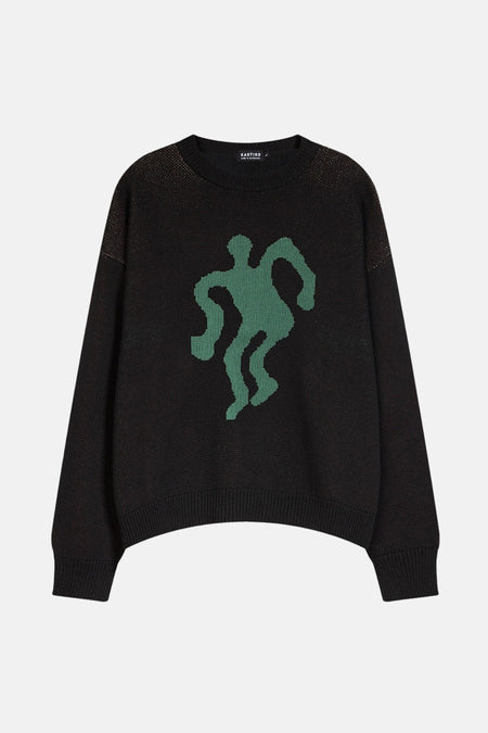 Pull met ronde hals - zwart