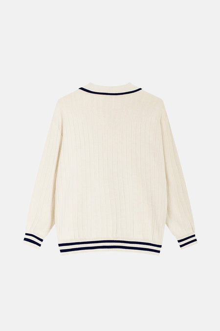 Pull met ronde hals - ecru