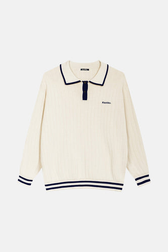 Pull met ronde hals - ecru